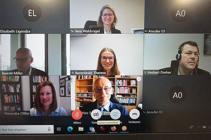 Screenshot Preisverleihung über Videokonferenzsystem