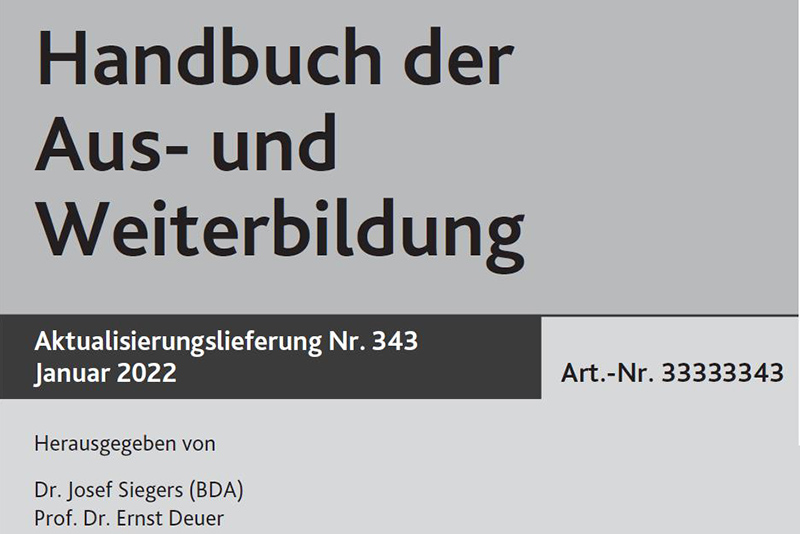 Buchcover Handbuch Aus- und Weiterbildung