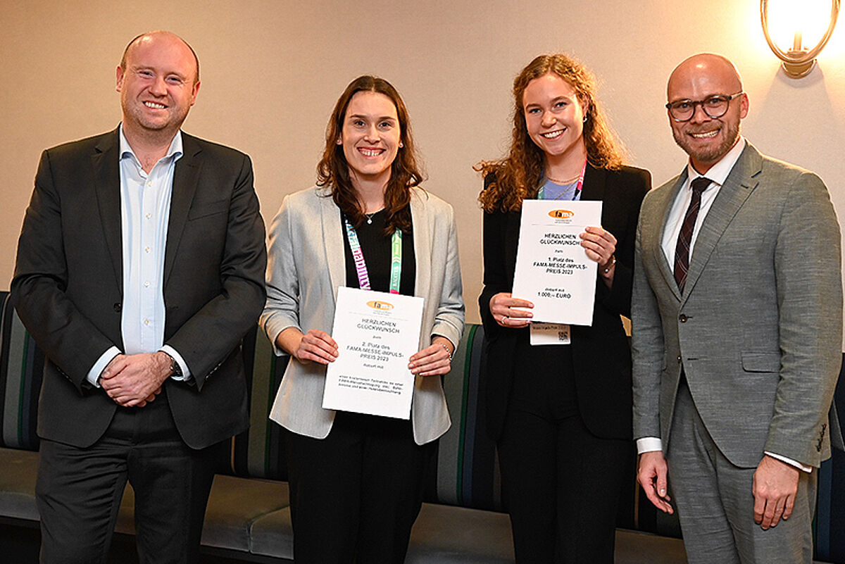 Studierende im Studium Eventmanagement bei der Preisverleihung des Messe-Impuls-Preis 2023
