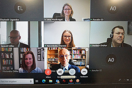 Screenshot Preisverleihung über Videokonferenzsystem