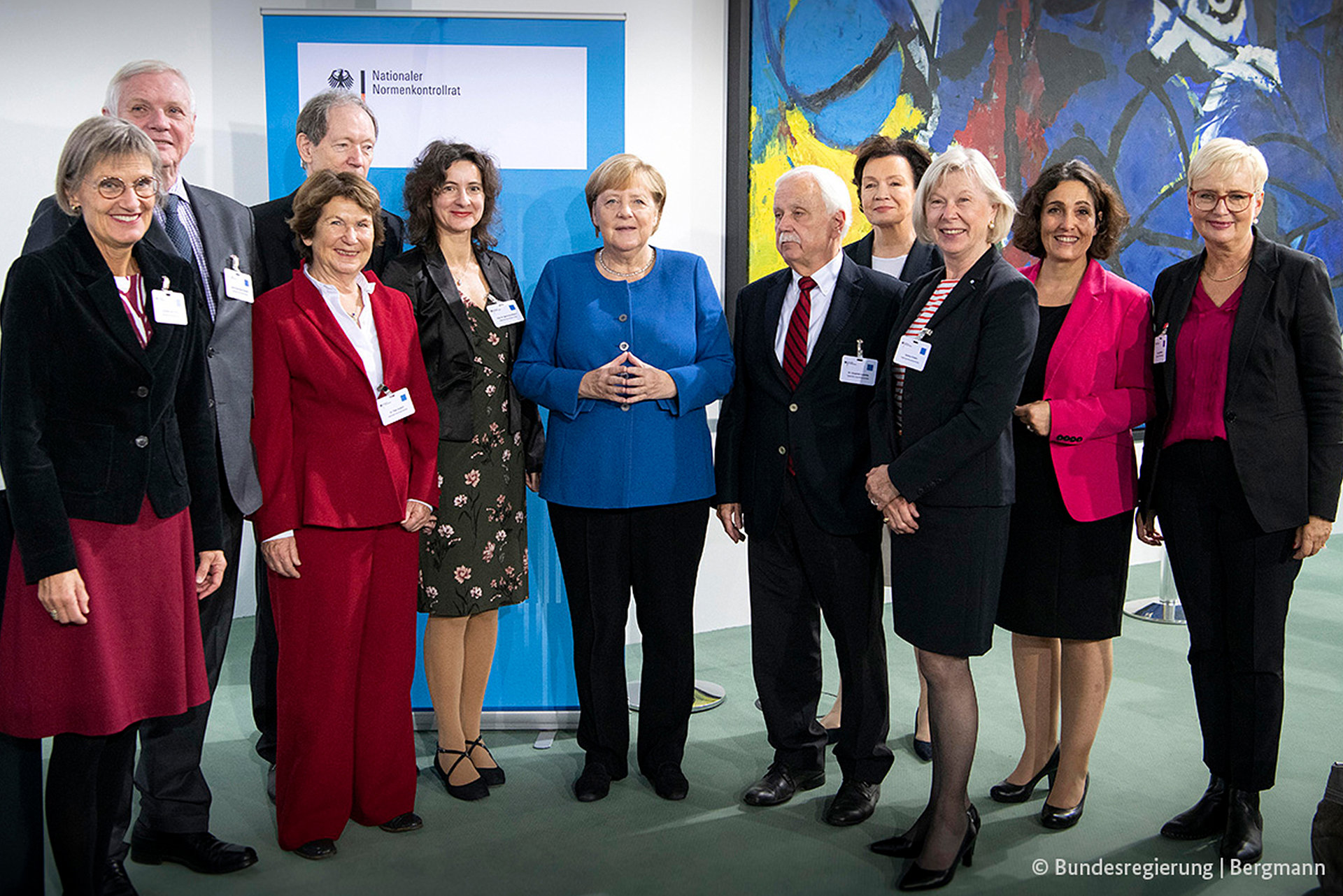Mitglieder des Normenkontrollrats mit Bundeskanzlerin Angela Merkel