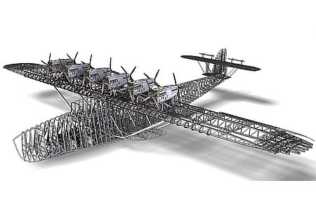 Gerüst des Flugboots Do X