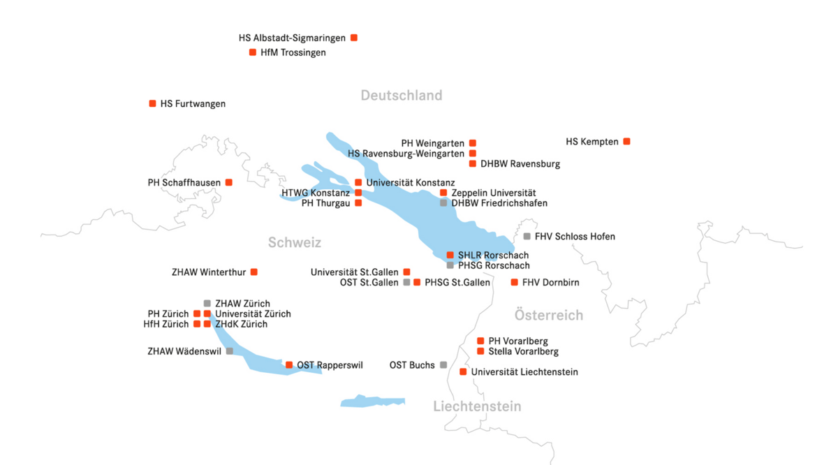 Landkarte der Hochschulen des Wissenschaftsverbund