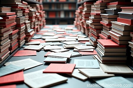 Bücher in Regalen und auf dem Tisch