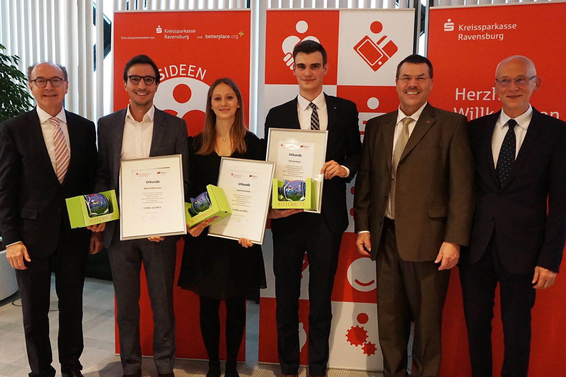 Gruppenbild Preisträger mit Pumpmeier, Dreher und Sprink