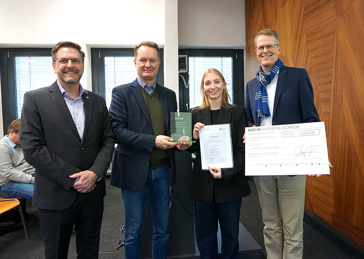 Auszeichnung Abschlussarbeit Josephine Präger im Tourismus Studium